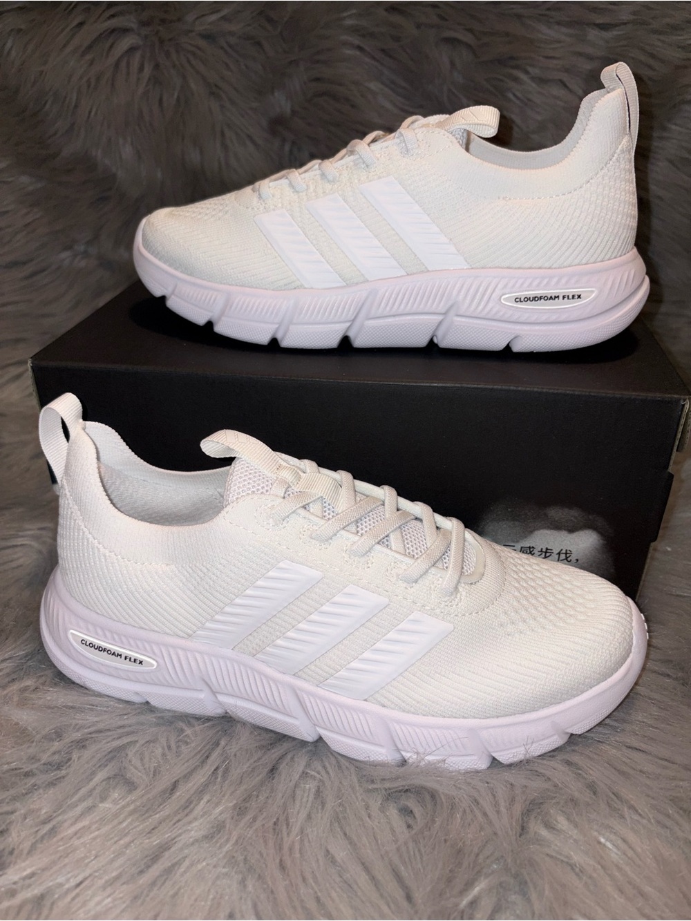 adidas Cloudfoam Flex Slounge Sneakers White Women's-Size 7 NWT